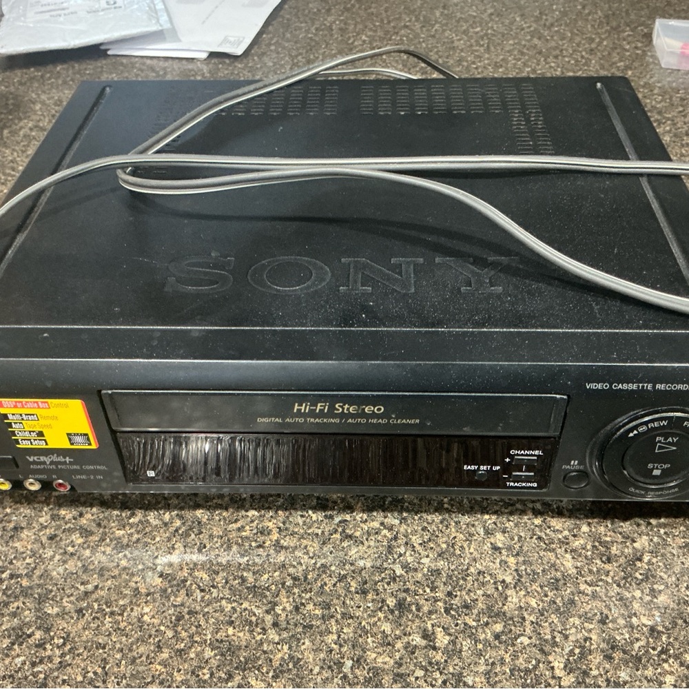 Sony Black Hi-Fi Stereo VCR No Remote